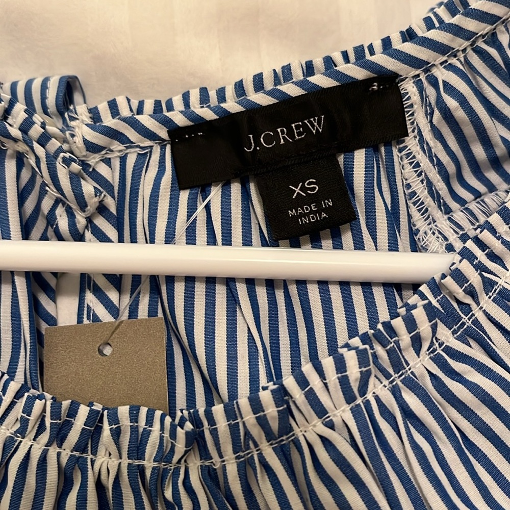 J. Crew Blue Ruffled Blouse - Picture 2 of 4